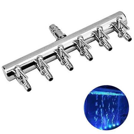 Akvarium Luftkontrollventil, Luftventil för akvarium, Metall Rostfritt Stål Grenventil, Luftflödesfördelare för Luftpump