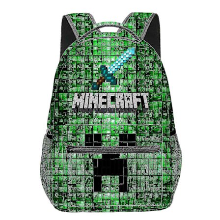 Minecraft Gamer Bag Skolesekk for Gutter - Svart - En Størrelse - WELLNGS