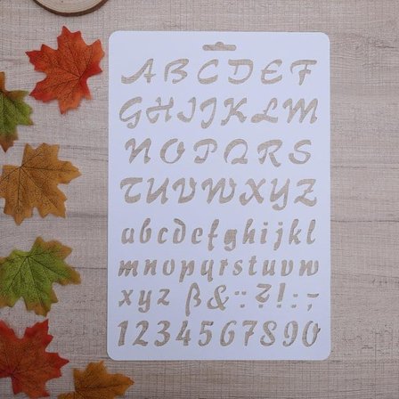 Engelske bokstaver sjablong med tall v2