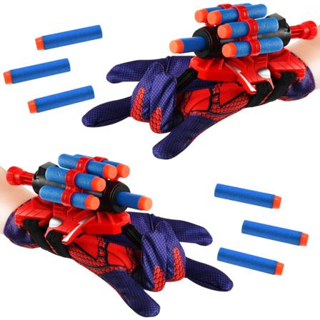 2 Sarjaa Spiderman-Heittokäsineitä, Lasten Muoviset Cosplay-Käsineet Sankari