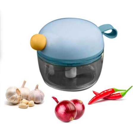 Mini Hakkemaskine Madprocessor Manuel Trækstreng (Himmelblå)