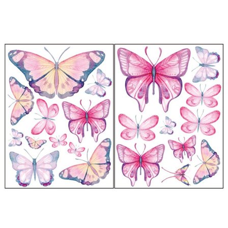 Lysende sommerfugle vægklistermærker Glødende sommerfugle Decals PINK