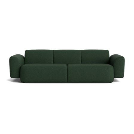 Sunday 3 personers sofa - Raisa Grøn - 290x102x76cm - Komfortabel 3 personers sofa i massivt træ, chipboard, PU skum og polyester - Grøn