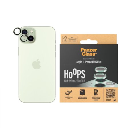 Panzer Hoops Green Camera Lens Protector iPhone 15 | Plus PanzerGlass - High quality tempered glass screen protector