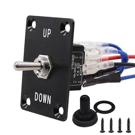 Vippekontakt Momentan 6-Pin 3-Positioner (ON)-Off-(ON) Op/Ned Polaritetsomskifter med Panel, Kabler og Kappe