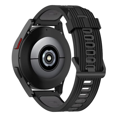 För Samsung Galaxy Watch 5 Pro 45mm/Huami Amazfit Bip 3 Pro Tvåfärgad 20mm Silikonklockarmband Randig Design Ersättningsarmband
