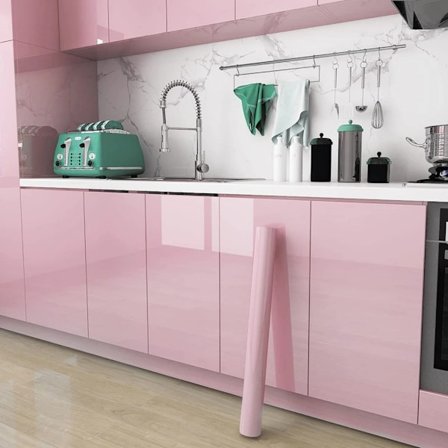 PVC Pärlfilm Vattentät Tapet Rum DIY Självhäftande Svart/Vit Garderob Kök Högglans Pasta Möbel Väggdekaler