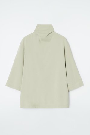COS Women's Tie-Neck Jersey Top in Beige