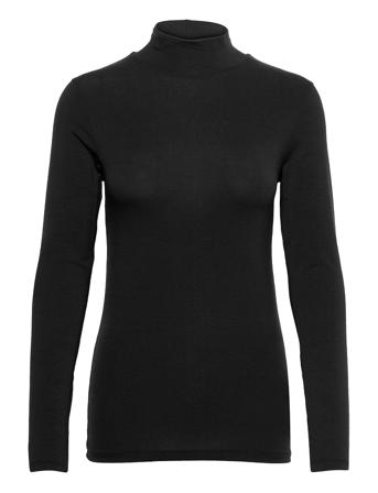 Slfmandy Ls High Neck B T-shirts & Tops Long-sleeved Musta Selected Femme