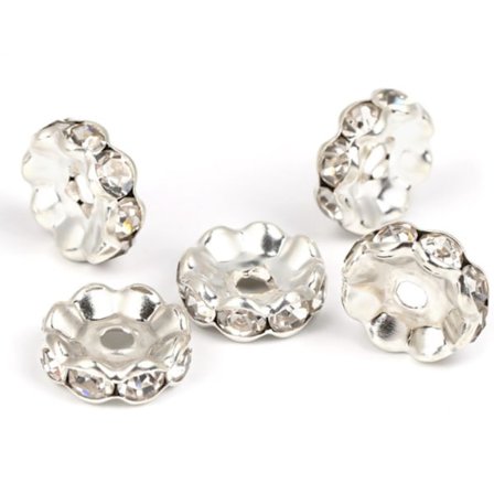 300stk Rondelle Perler Rhinestones Beads Spacer Beads