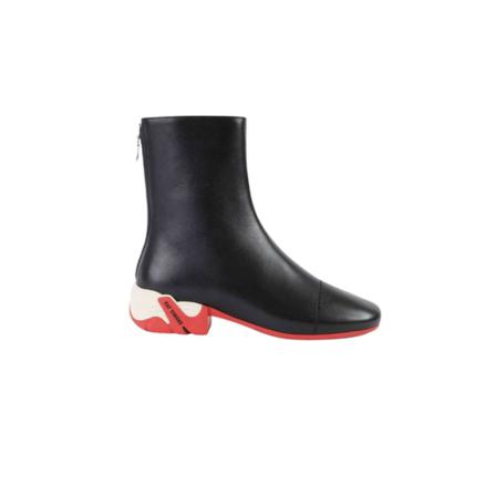 Raf Simons, Solaris-High boots in black leather Zwart, Dames, Maat:37 EU,leer