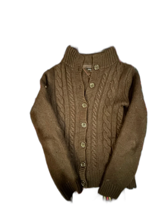 Brun kabelstickad kofta från Tommy Hillfiger