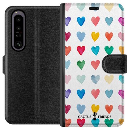 Yhteensopiva Lompakkokotelo Sony Sony Xperia 1 IV Cactus and Friends - Watercolor Love Grid