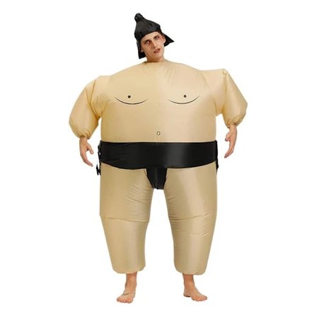 Rolig Oppblåsbar Sumobryter Kostyme, Lett å Blåse Opp og Tømme for Halloween, Bursdagsfester, Maskerader Ingen batterier inkludert