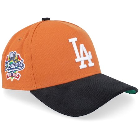 New Era - MLB Orange adjustable Czapka Z Daszkiem - Hatstore Exclusive x Los Angeles Dodgers 9FORTY 100th Anniversary Orange/Black A-Frame Adjustable 