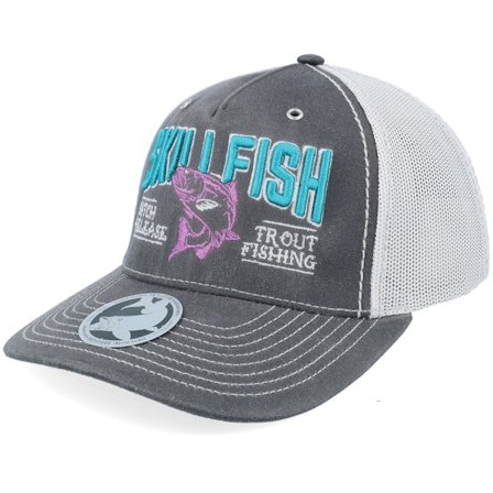 Skillfish - Trout C&r Logo 3d 112wh Split Rhino/Light Grey A-Frame Trucker Trucker Grey Cap - @ Hatstore