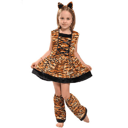 Tigerdräkt för flickor Halloween Djur Fancy Dress