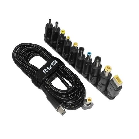 100W Type C Dc Strøm Adapter Jack Stik USB Type C to Universal Hurtig Opladning Kabel Kabel