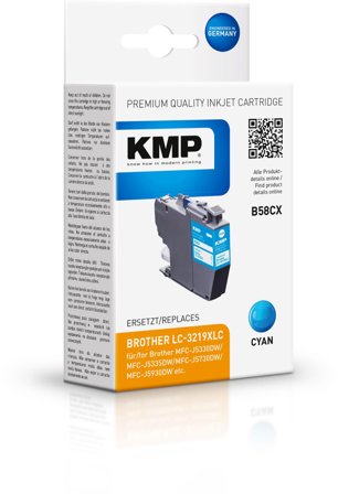 KMP B58CX ink cartridge cyan comp. with Brother LC-3219XLC