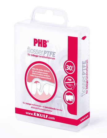 PHB flosser PTFE tanntrådbøyle 30 stk