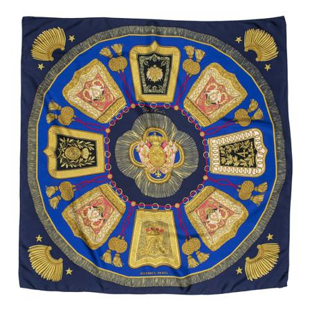 Hermès Vintage, Pre-owned Scarf Blauw, Dames, Maat:ONE Size