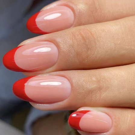 Røde Glossys Korte Firkantede Løsnegler 24 stk. ABS-materiale Festlig Hverdagsbruk