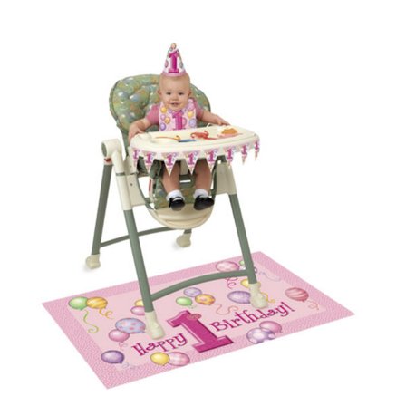 Unique Party 1st Birthday High Chair Kit One Size Rosa
