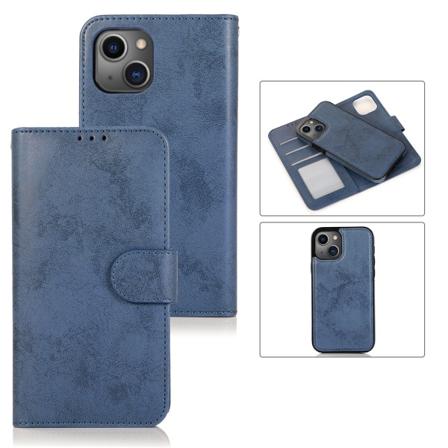 iPhone 15 Plus - Magnetfunktions Plånboksfodral i PU-läder med Marine blue