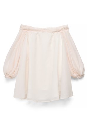 Felicia Wedin x NA-KD Organza Off Shoulder Mini Dress - Skulderløse kjoler - Råhvid - EU 36