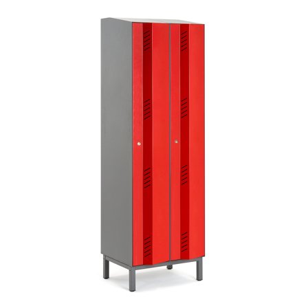 Kleiderspind CREATE ENERGY mit Beingestell, 2 Module, 1985 x 600 x 500 mm, rot