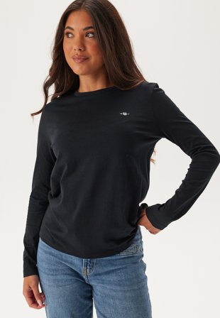 GANT Reg Shield Ls T-shirt Black Klær