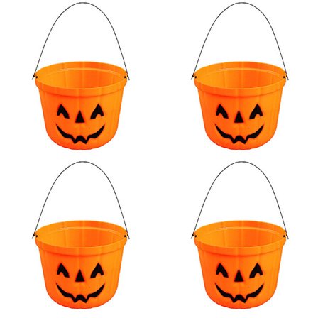 Halloween Pumpa Trick Treat Hink, Set om 4 Halloween Jack O L