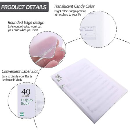 Lommer Plastik Præsentation Bog Portfolio Mappe Fil Mappe Klar Ærmer Beskyttere Display Bog Dokument Organizer Til Musik