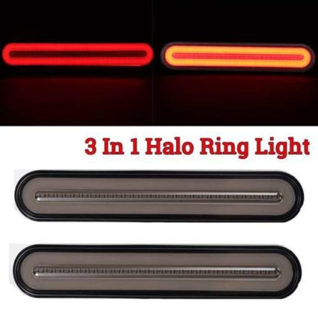 2 stk. 3 i 1 Neon LED Trailer Truck Bremslys Brems Stop Li