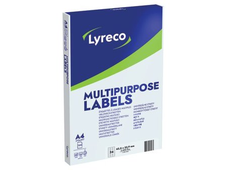 Lyreco Etikett 63,5x33,9mm 2400/fp - Lyreco - Emballage och lagerutrustning > Etiketter och godsmärkning > Multifunktionsetiketter