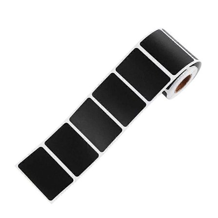 300 st/rulle PVC-tavla Etiketter Rektangulära Självhäftande Miljövänliga Tavla Etiketter Klistermärken Kryddburk Skylt för Bar Hemmakontor Kök (Svart)