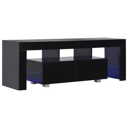 Vidaxl Tv-bänk Med Led-lampor Högglans Svart 130x35x45 Cm Svart