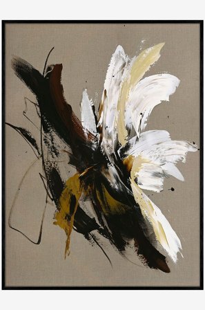 Malerifabrikken - Hørmaleri / Explosive / 90x120 Cm / sort ramme - Beige - Billeder - 90X120 - Fra Homeroom