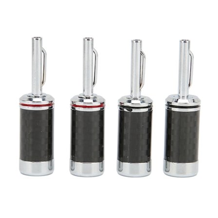 Bananstik Chromeplate Messing Kulfiberhus Højttaler Bananstik til 5mm/0.2in Højttalerledning