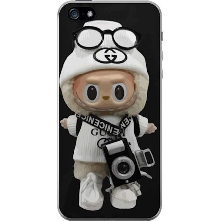 Yhteensopiva Puhelinkuori Apple Apple iPhone 5 Tyylikäs muotoilijafiguuri kameralla ja katutyyliä, leikkisä keräilyfiguuri trendikkäässä kaupun