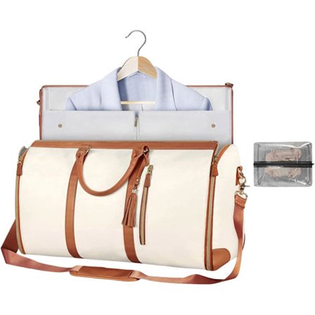 Stor kapasitet klespose, vanntett klespose, 2 i 1 hengende koffert, reisevesker (Beige)