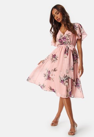 Goddiva-Flutter Floral Midi Dress-S (UK10)