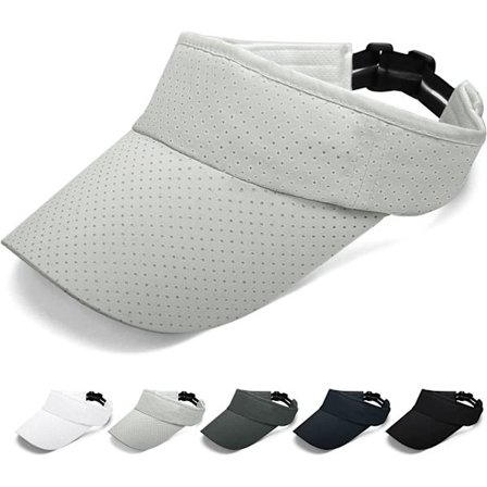 Solhatt Menn Kvinner - Golf Tennis Solhatt Justerbar Sports Visor Veldig Tynn Hurtigtørkende Visor Unisex Hett for Golf Tennis Løping Sykling (Lysegrå
