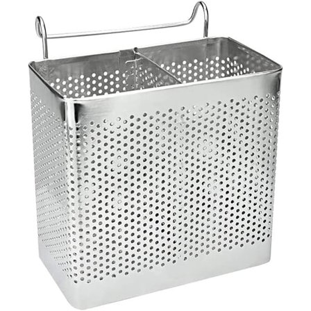 Køkkenbestikholder, Bestikkurv, Bestikholder, Vask Organizer i Rustfrit Stål, til Opbevaring og Organisering af Køkkenredskaber, Ske, Gaffel