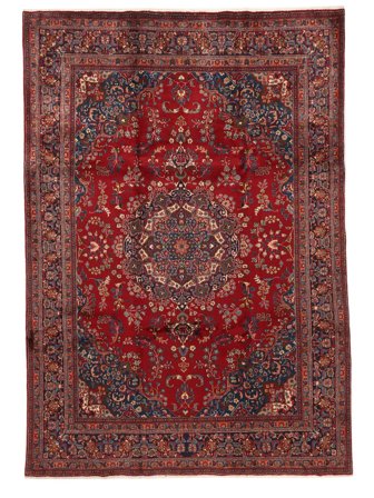Mashad Rug Oriental Dark Red/Black (Wool, Persia)