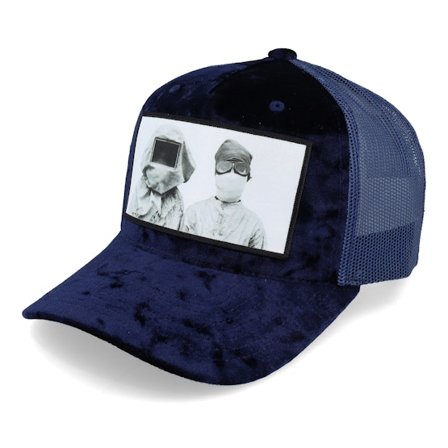 Calza Pennello - Blauw trucker Cap - Plague Velvet Navy A-frame Trucker @ Hatstore