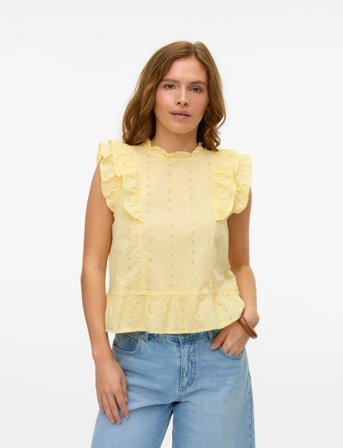Vero Moda Vmkammy Sl High Neck Top Vma - Yellow - S