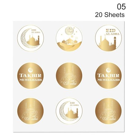 20 Ark EID Mubarak Klistermärken Etikett Tätning Klistermärken 20 ARK 05