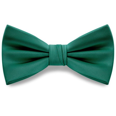 Emerald Green Pre-Tied Satin Bow Tie for Men - Pre-tied bow ties