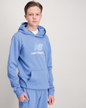 New Balance New Balance French Terry Stacked Logo Hoodie Niebieski Bluzy z kapturem Chłopiec - Kids Brand Store